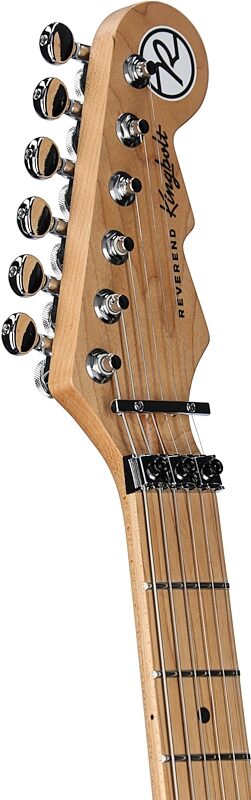 open zoom image for Reverend Kingbolt H90 FR Electric Guitar, Midnight Black, Headstock Left Front