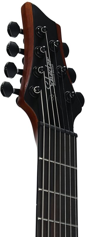 open zoom image for Schecter Rob Scallon C-7 Multi-Scale Electric Guitar, 7-String, Satin Dark Roast, Headstock Left Front