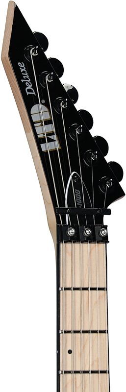 open zoom image for ESP LTD Deluxe M-1000 Maple Electric Guitar, Black, Headstock Left Front