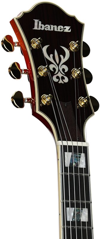 open zoom image for Ibanez AF115 Artstar Hollowbody Electric Guitar (with Case), Aged Whiskey Burst, Open Box (Very Good), Headstock Left Front