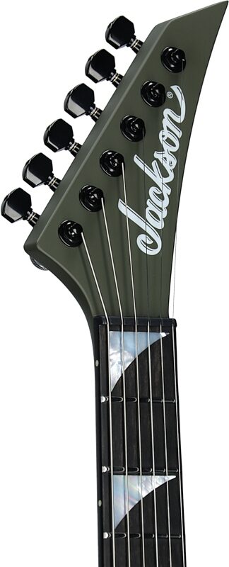 open zoom image for Jackson American Soloist SL2MG HT Electric Guitar (with Case), Matte Army Drab, Headstock Left Front