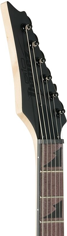 open zoom image for Ibanez GRGR131EX Gio Electric Guitar, Black Flat, Headstock Left Front