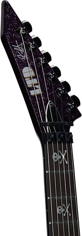 open zoom image for ESP LTD KH-602 Kirk Hammett Signature Electric Guitar (with Case), Purple Sparkle, Open Box (Very Good), Headstock Left Front