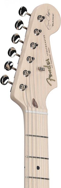 open zoom image for Fender Eric Clapton Artist Series Stratocaster (Maple with Case), Black, Headstock Left Front