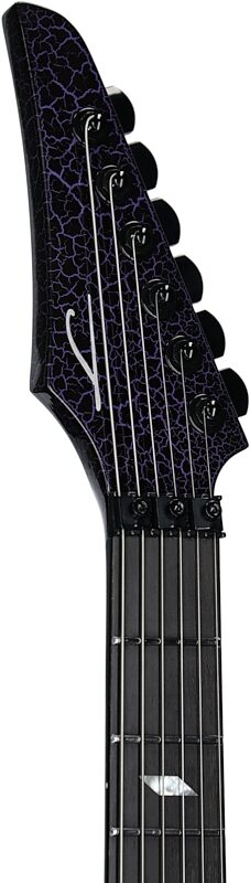 open zoom image for Legator Ninja 6 Floyd Rose Electric Guitar, Purple Crackle, Headstock Left Front