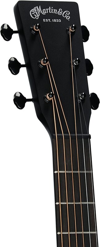 open zoom image for Martin DC-10E Modern Black Acoustic-Electric Guitar (with Soft Case), Black, Headstock Left Front