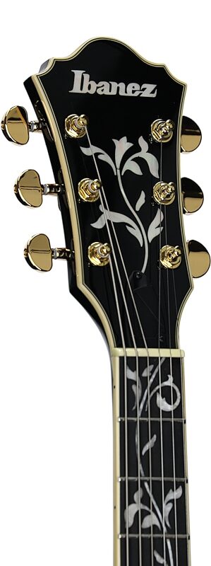 open zoom image for Ibanez AS93SP Artcore Expressionist Electric Guitar, Black, Headstock Left Front