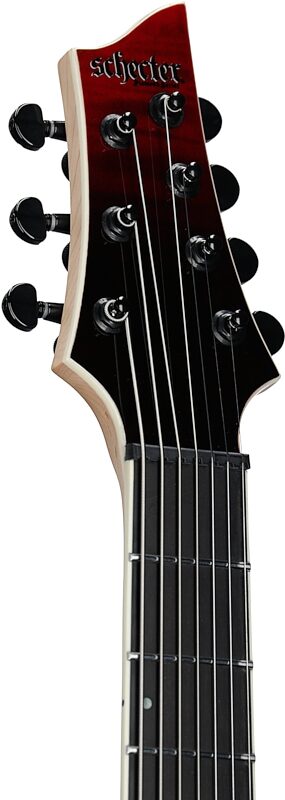 open zoom image for Schecter C-7 SLS Elite Electric Guitar, 7-String, Blood Burst, Headstock Left Front