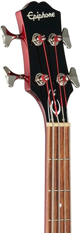 open zoom image for Epiphone Embassy Pro Electric Bass, Sparkling Burgundy, Headstock Left Front