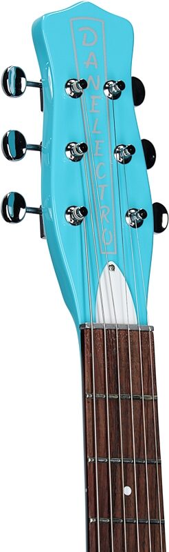 open zoom image for Danelectro '59 MOD NOS Electric Guitar, Baby Come Back Blue, Headstock Left Front