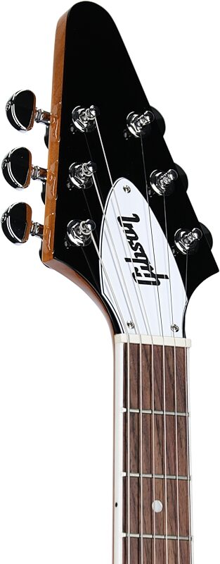 open zoom image for Gibson '70s Flying V Electric Guitar (with Case), Antique Natural, Headstock Left Front