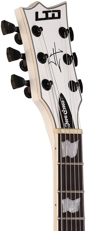 open zoom image for ESP LTD James Hetfield Iron Cross Electric Guitar (with Case), Snow White, Headstock Left Front