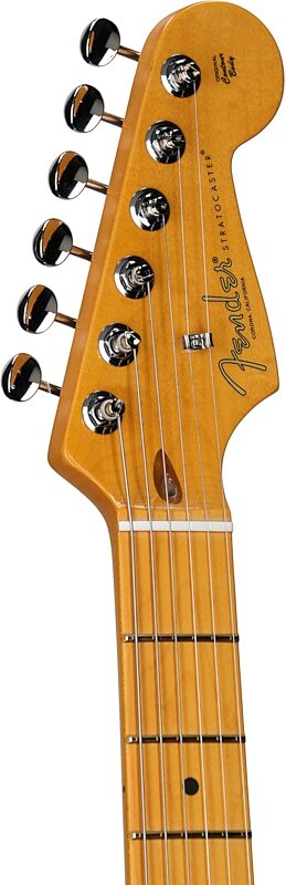 open zoom image for Fender American Professional Classic Stratocaster Electric Guitar, Maple Fingerboard (with Gig Bag), 3-Color Sunburst, Headstock Left Front