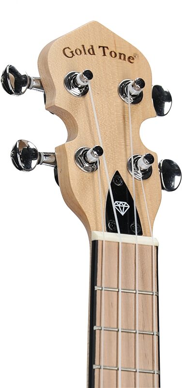 open zoom image for Goldtone Light-up Little Gem Banjo Ukulele (with Gig Bag), Diamond, Open Box (Good), Headstock Left Front