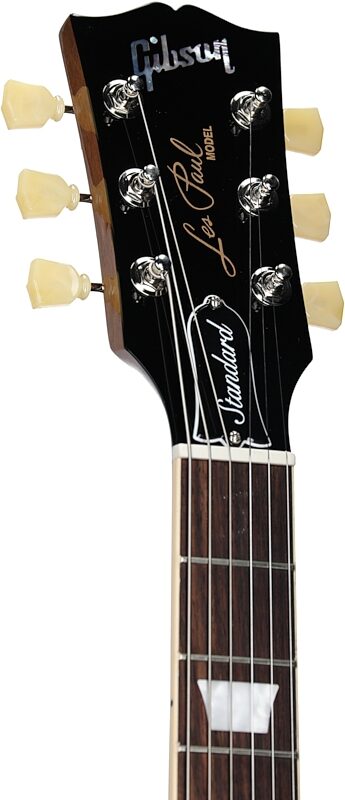 open zoom image for Gibson Les Paul Standard '50s P90 Electric Guitar (with Case), Gold Top, Headstock Left Front
