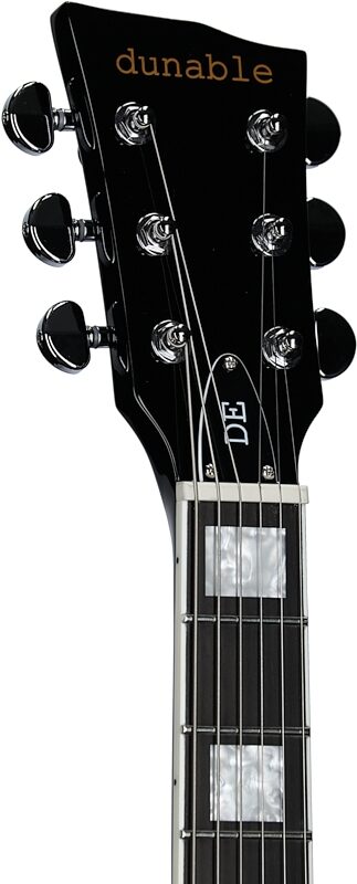 open zoom image for Dunable Gnarwhal DE Electric Guitar (with Gig Bag), Black Gloss, Headstock Left Front