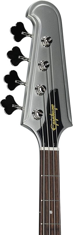 open zoom image for Epiphone Thunderbird '64 Electric Bass (with Gig Bag), Silver Mist, with Gig Bag, Headstock Left Front
