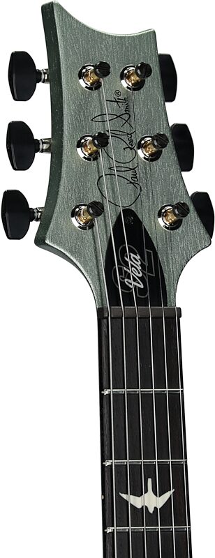 open zoom image for PRS Paul Reed Smith S2 Vela HHT Satin Electric Guitar (with Gig Bag), Mavis Mint Metallic, Headstock Left Front