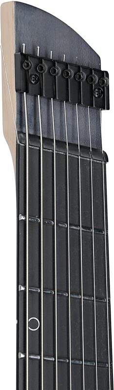 open zoom image for Legator Ghost 7 Super Shred Electric Guitar, Black Flame, Headstock Left Front