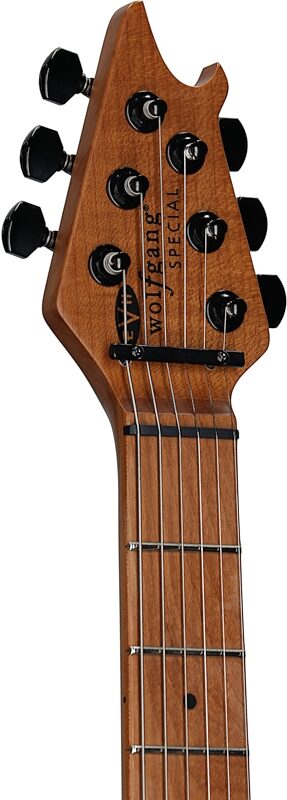 open zoom image for EVH Eddie Van Halen Limited Edition Wolfgang Special TOM Archtop Electric Guitar, Husk White, Headstock Left Front