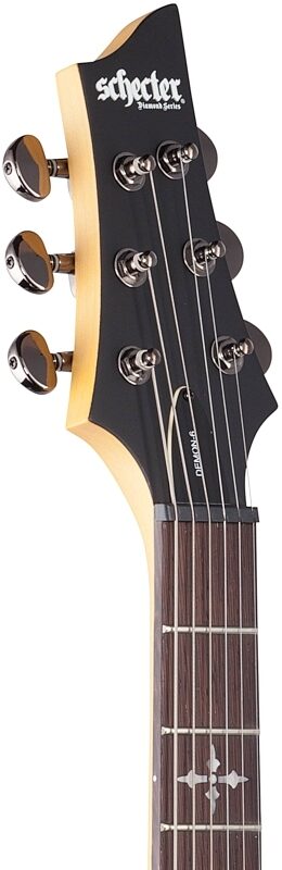 open zoom image for Schecter Demon 6 Electric Guitar, Aged Black Satin, Headstock Left Front