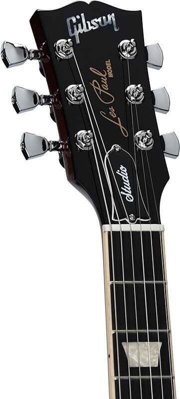 open zoom image for Gibson Les Paul Studio Session Electric Guitar (with Soft Case), Cherry, Open Box (Very Good), Headstock Left Front