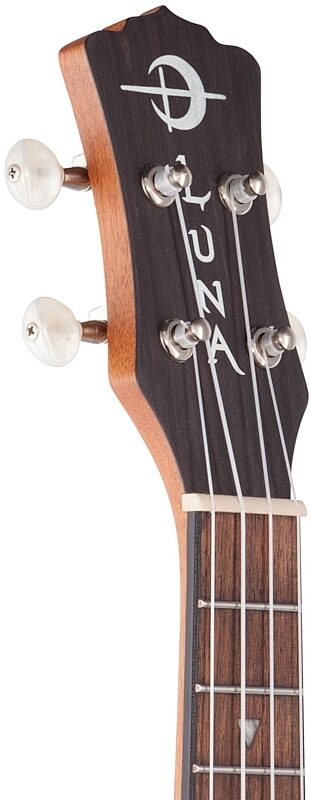 open zoom image for Luna Ukulele Tattoo Concert Ukulele (with Gig Bag), Spruce, Headstock Left Front