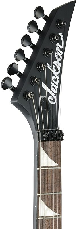 open zoom image for Jackson X King V KVXMG Electric Guitar, Laurel Satin Black, Open Box (Good), Headstock Left Front