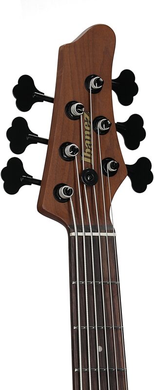 open zoom image for Ibanez MDM1606 Mode Electric Bass, 6-String (with Gig Bag), Natural Mocha Low Gloss, Headstock Left Front