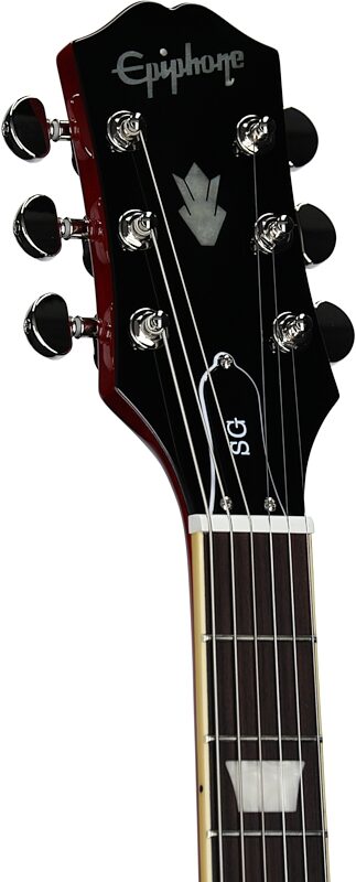 open zoom image for Epiphone Inspired by Gibson SG Standard Electric Guitar (with Gig Bag), Cherry, Rosewood Fretboard, Headstock Left Front