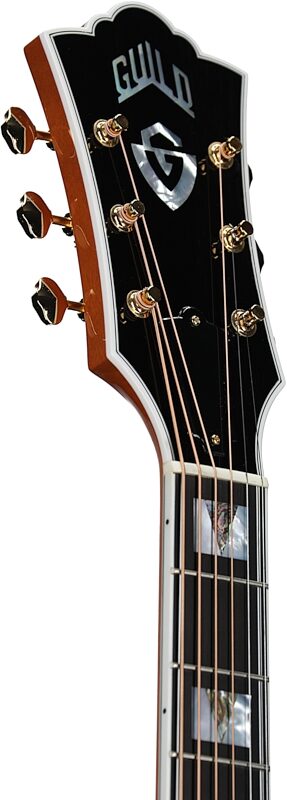 open zoom image for Guild F-55E Jumbo Maple Acoustic-Electric Guitar (with Case), Natural, Headstock Left Front