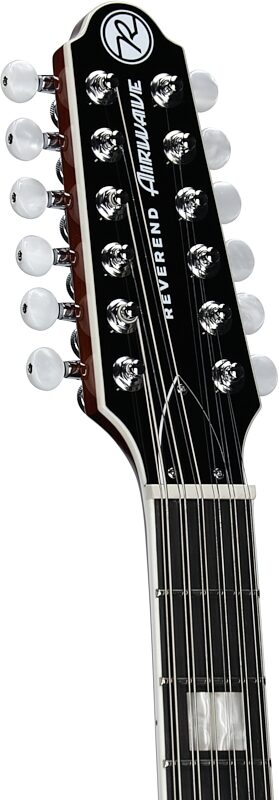 open zoom image for Reverend Airwave 12 Electric Guitar, 12-String, Metallic Bordeaux, Headstock Left Front