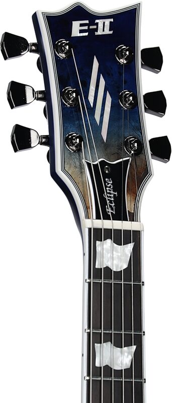 open zoom image for ESP E-II Eclipse BM Electric Guitar (with Case), Blue Natural Fade, B-Stock, Serial Number ES5124253, Headstock Left Front