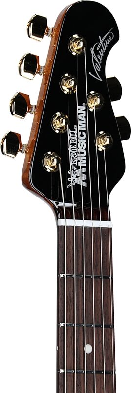 open zoom image for Ernie Ball Music Man Valentine Electric Guitar, Gloss Black, Rosewood Fretboard, Headstock Left Front