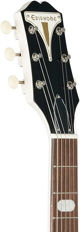 open zoom image for Epiphone Crestwood Custom Electric Guitar, Polaris White, Headstock Left Front