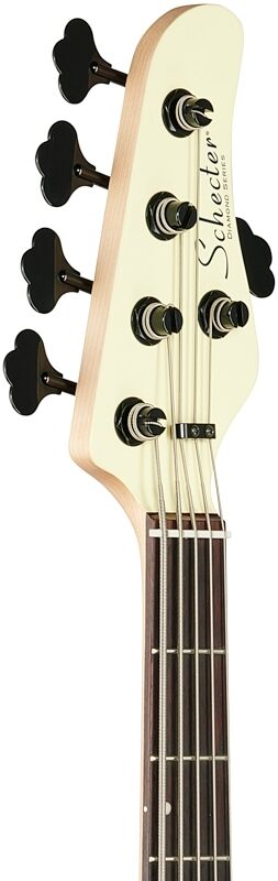 open zoom image for Schecter P-5 Bass Guitar, 5-String, Ivory, Headstock Left Front
