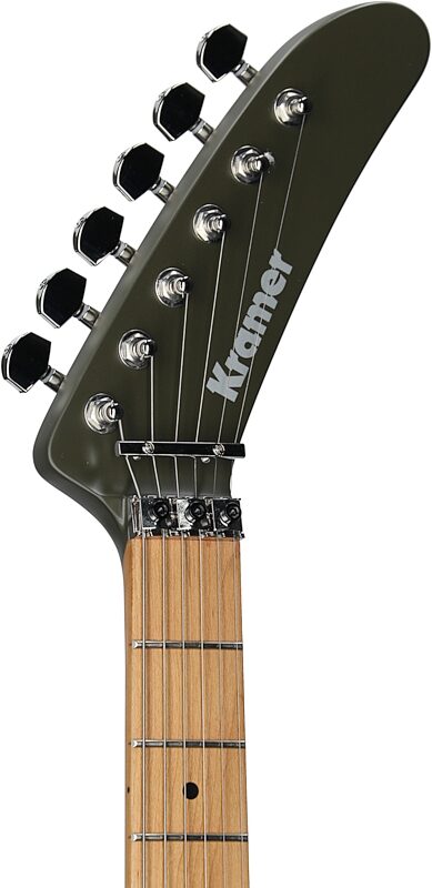 open zoom image for Kramer 84 HH FR Electric Guitar, Maple Fingerboard (with Gig Bag), Atlas Green, Headstock Left Front