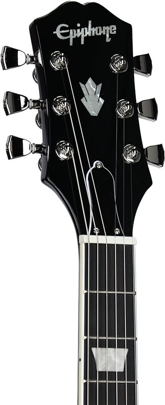 open zoom image for Epiphone SG Modern Figured Electric Guitar, Purple Burst, with Gig Bag, Headstock Left Front