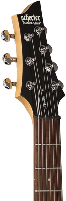 open zoom image for Schecter C-7 Deluxe Electric Guitar, Satin Black, Headstock Left Front