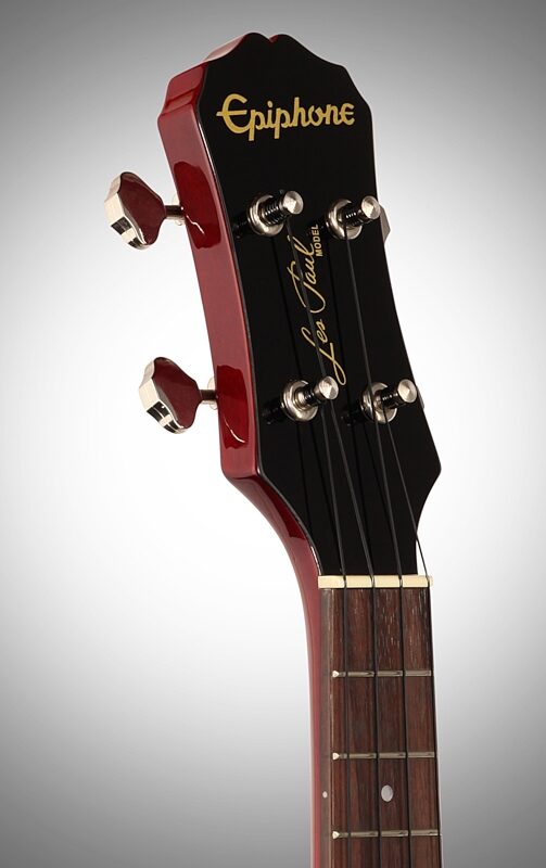 open zoom image for Epiphone Les Paul Acoustic-Electric Concert Ukulele with Gig Bag, Heritage Cherry Sunburst, Headstock Left Front