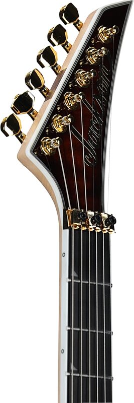 open zoom image for Jackson Pro Plus Soloist SLA3Q Electric Guitar (with Gig Bag), Amber Tiger Eye, Headstock Left Front