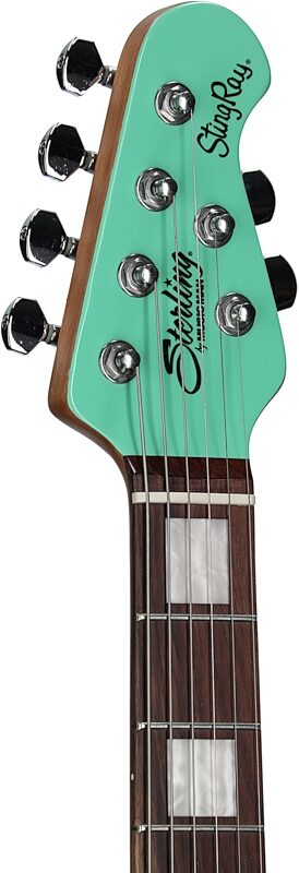 open zoom image for Sterling by Music Man SR50X StingRay Plus Electric Guitar, Seafoam Green, Rosewood Fretboard, Headstock Left Front