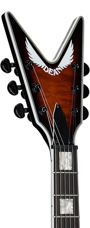 open zoom image for Dean Cadillac Select Quilt Top Electric Guitar, Trans Brazilian, Headstock Left Front
