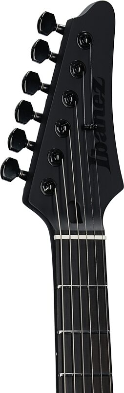 open zoom image for Ibanez AZ41B1 Iron Label Electric Guitar (with Gig Bag), Black Flat, Headstock Left Front