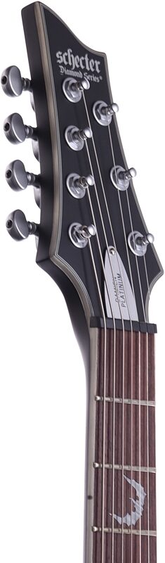 open zoom image for Schecter Damien Platinum-7 Electric Guitar, 7-String, Satin Black, Headstock Left Front