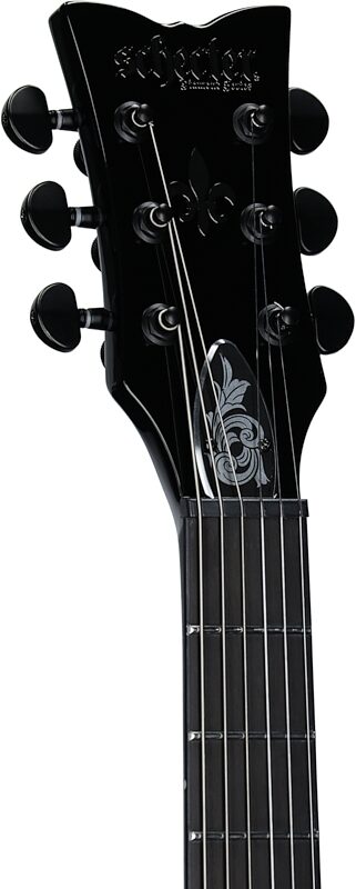 open zoom image for Schecter Solo II Przym Palladium Electric Guitar, Gloss Black, Headstock Left Front