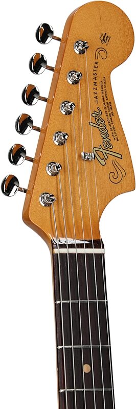 open zoom image for Fender Vintera III Mid 60s Jazzmaster Electric Guitar (with Gig Bag), Olympic White, Rosewood Fretboard, Headstock Left Front