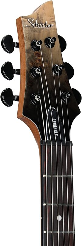 open zoom image for Schecter C-1 Standard Electric Guitar, Black Fade Burst Burl, Headstock Left Front