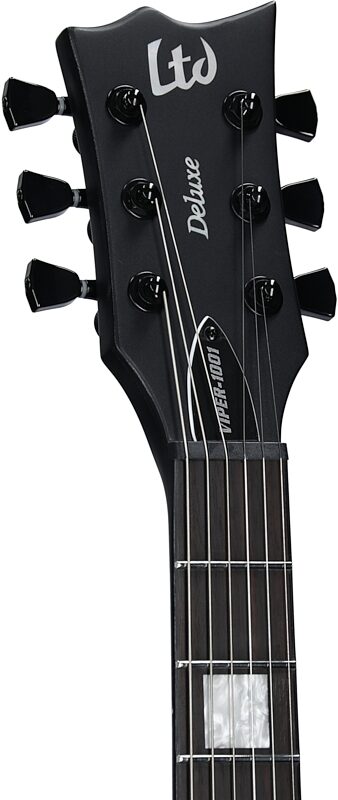 open zoom image for ESP LTD Viper-1001 EverTune Electric Guitar, Charcoal Metallic Satin, Headstock Left Front