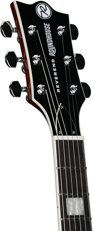 open zoom image for Reverend Roundhouse 290 Electric Guitar, Bronze, Headstock Left Front
